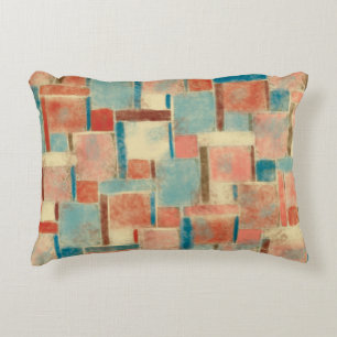 Abstract Oranje en bruin geometrisch Accent Kussen