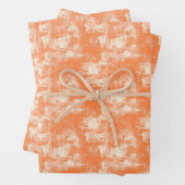 Abstract oranje en crème verf inpakpapier vel (In situ)