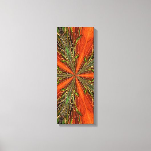 Abstract Oranje en groen patroon Canvas Afdruk (Voorkant)