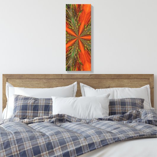 Abstract Oranje en groen patroon Canvas Afdruk (Insitu (Slaapkamer))