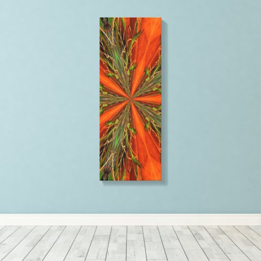 Abstract Oranje en groen patroon Canvas Afdruk (Insitu (Houten vloer))