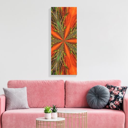 Abstract Oranje en groen patroon Canvas Afdruk (Insitu (Woonkamer))