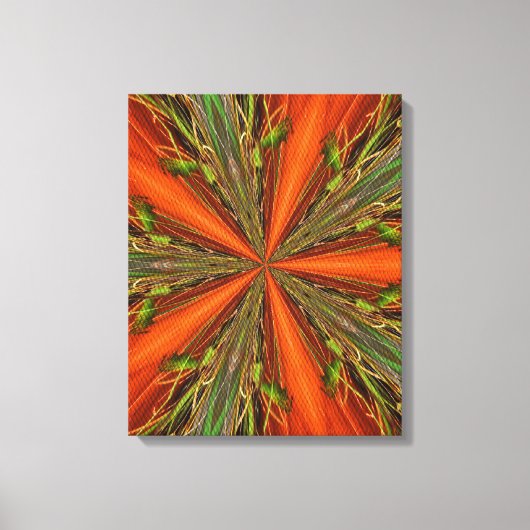 Abstract Oranje en groen patroon Canvas Afdruk (Voorkant)