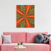 Abstract Oranje en groen patroon Canvas Afdruk (Insitu (Woonkamer))
