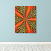 Abstract Oranje en groen patroon Canvas Afdruk (Insitu (Houten vloer))