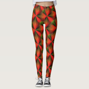 Abstract Oranje en groen patroon Leggings