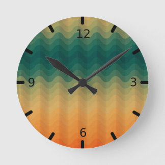 Abstract Oranje en groene golven Ronde Klok