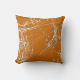 Abstract Oranje en wit fractal Pillow Kussen