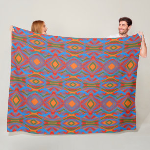 Abstract Oranje Fleece Deken
