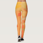 Abstract Oranje Floral Leggings (Achterkant)
