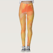Abstract Oranje Floral Leggings (Voorkant)