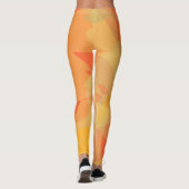 Abstract Oranje Floral Pattern Leggings (Achterkant)