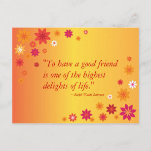 Abstract Oranje Flowers Friendshp Briefkaart