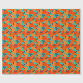 Abstract Oranje fruitpatroon Cadeaupapier (Vlak)