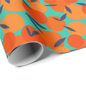 Abstract Oranje fruitpatroon Cadeaupapier (Rol Hoek)