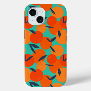 Abstract Oranje fruitpatroon iPhone 15 Case