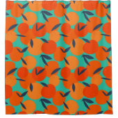 Abstract Oranje fruitpatroon Douchegordijn (Voorkant)