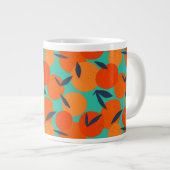 Abstract Oranje fruitpatroon Grote Koffiekop (Voorkant rechts)