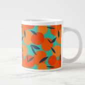 Abstract Oranje fruitpatroon Grote Koffiekop (Rechts)