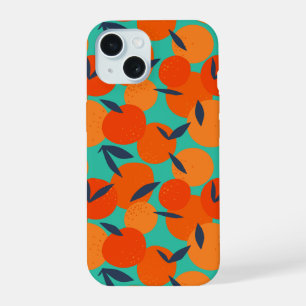 Abstract Oranje fruitpatroon iPhone 15 Case
