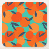Abstract Oranje fruitpatroon Kartonnen Onderzetters (Voorkant)