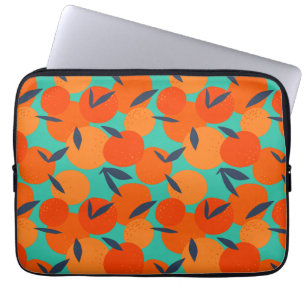 Abstract Oranje fruitpatroon Laptop Sleeve