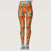 Abstract Oranje fruitpatroon Leggings (Voorkant)