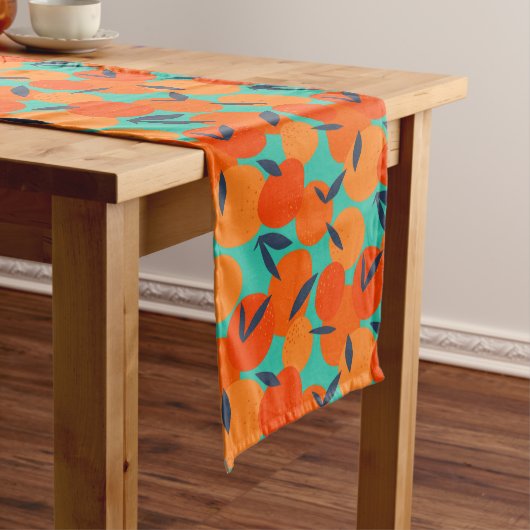 Abstract Oranje fruitpatroon Medium Tafelloper (Voorbeeld)