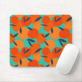 Abstract Oranje fruitpatroon Muismat (Met muis)