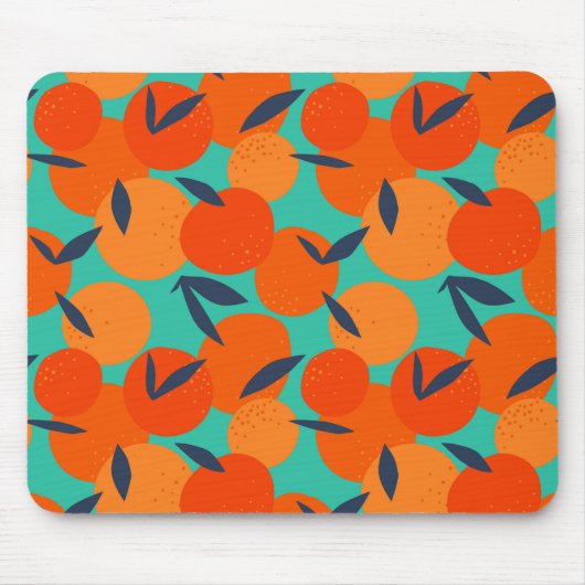 Abstract Oranje fruitpatroon Muismat (Voorkant)