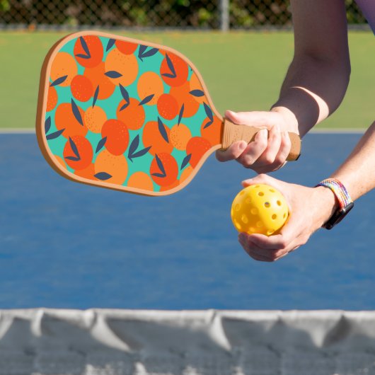 Abstract Oranje fruitpatroon Pickleball Paddle (Insitu)
