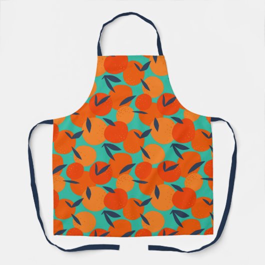 Abstract Oranje fruitpatroon Schort (Voorkant)