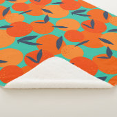 Abstract Oranje fruitpatroon Sherpa Deken (3/4)