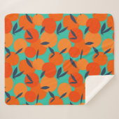 Abstract Oranje fruitpatroon Sherpa Deken (Voorkant (horizontaal))