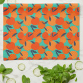 Abstract Oranje fruitpatroon Theedoek (Gevouwen)