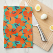 Abstract Oranje fruitpatroon Theedoek (Quarter Fold)