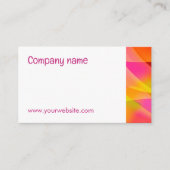 Abstract oranje geel fuchsia QR Visitekaartje (Voorkant)