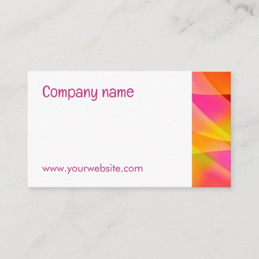 Abstract oranje geel fuchsia QR Visitekaartje (Voorkant)