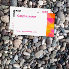 Abstract oranje geel fuchsia QR Visitekaartje