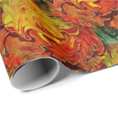 Abstract Oranje Geel Groen Patroon Cadeaupapier (Rol Hoek)