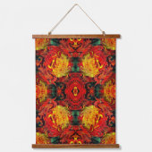 Abstract Oranje Geel Groen Patroon Hangend Wandkleed (Voorkant)