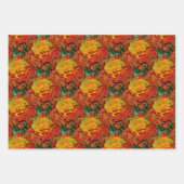 Abstract Oranje Geel Groen Patroon Inpakpapier Vel (Voorkant)