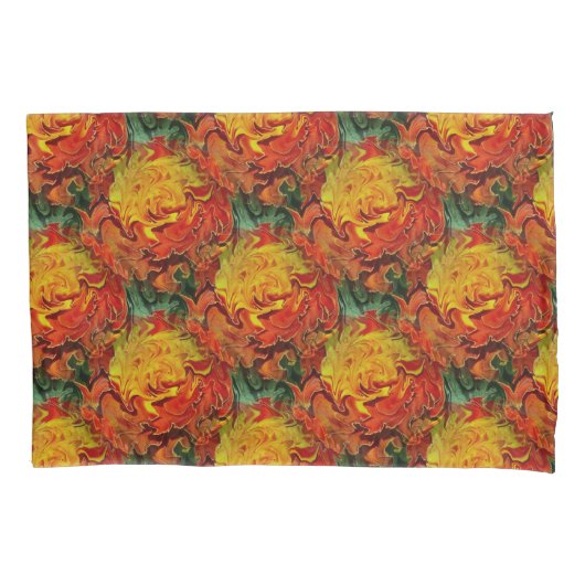 Abstract Oranje Geel Groen Patroon Kussensloop (Voorkant)