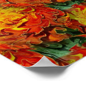 Abstract Oranje Geel Groen Patroon Poster (Hoek)