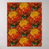 Abstract Oranje Geel Groen Patroon Poster (Voorkant)