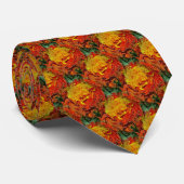 Abstract Oranje Geel Groen Patroon Stropdas (Opgerold)