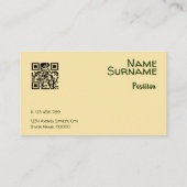 Abstract oranje geel groen QR Visitekaartje (Achterkant)