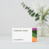 Abstract oranje geel groen QR Visitekaartje (Staand voorkant)