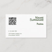 Abstract oranje geel groen QR Visitekaartje (Achterkant)