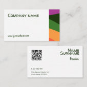 Abstract oranje geel groen QR Visitekaartje (Voorkant / Achterkant)